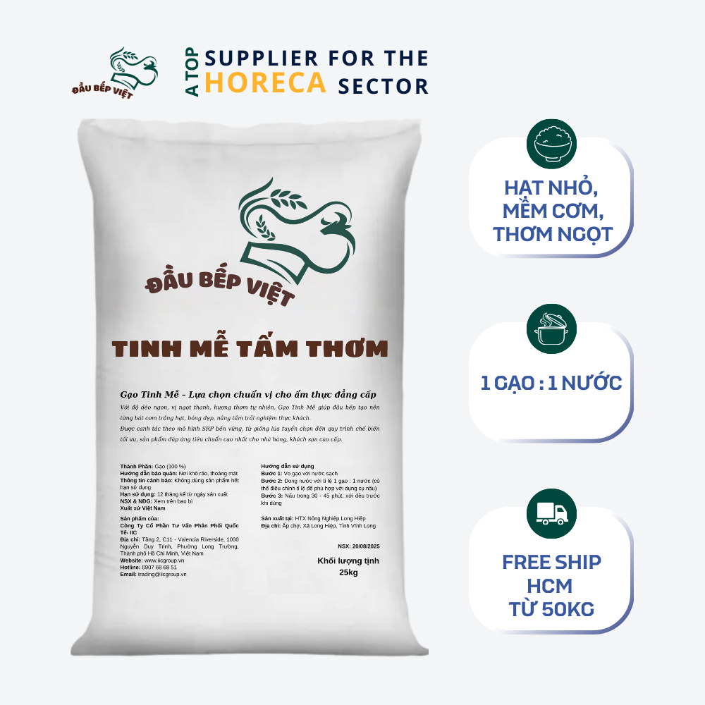 GẠO TINH MỄ TẤM THƠM ĐẦU BẾP VIỆT 25KG