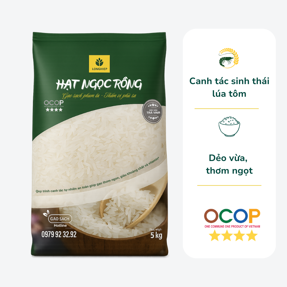 Gạo Hạt Ngọc Rồng 5kg
