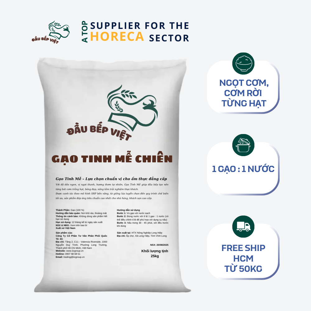 GẠO TINH MỄ CHI&Ecirc;N ĐẦU BẾP VIỆT 25KG