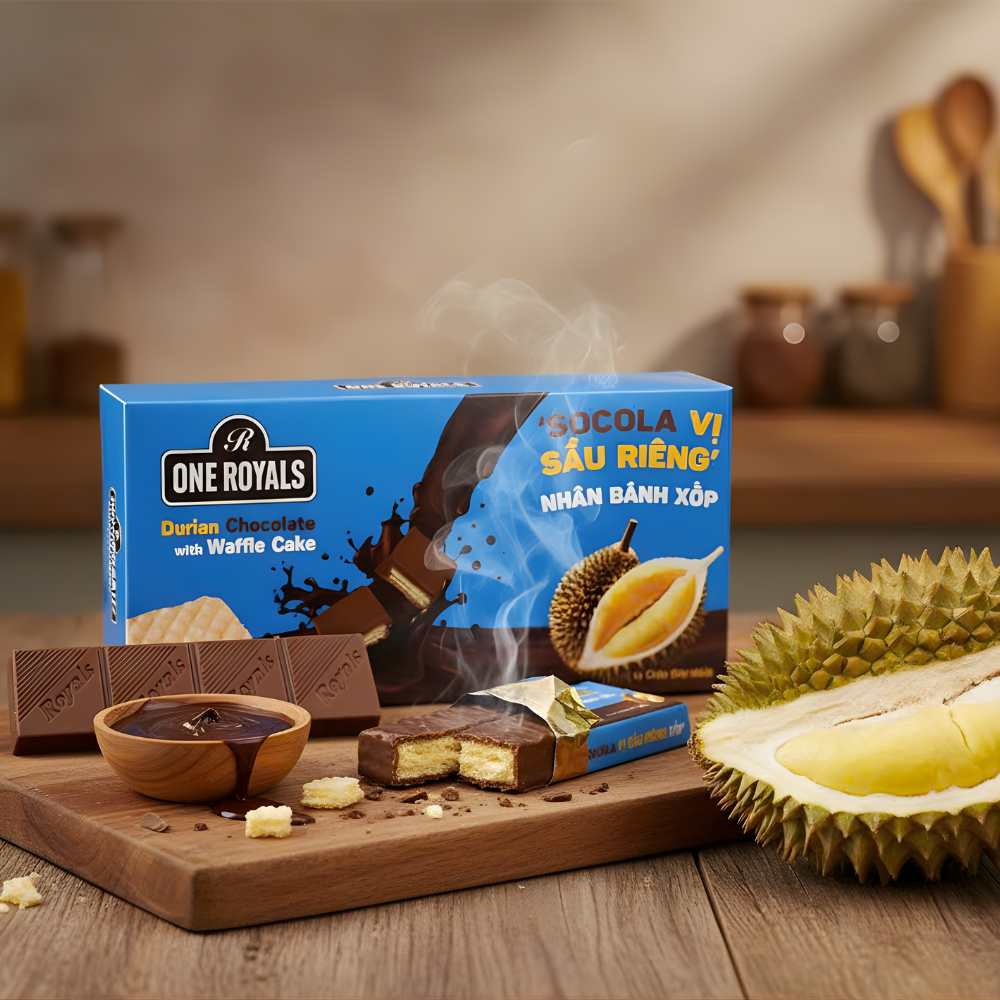 Socola B&aacute;nh Xốp Sầu Ri&ecirc;ng ONE ROYALS 30g - Vua Tr&aacute;i C&acirc;y Nhiệt Đới