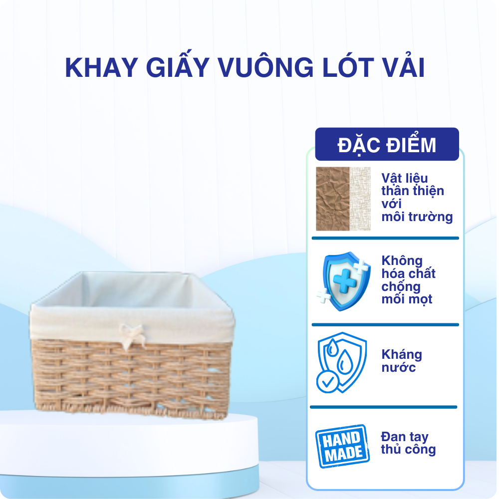 KHAY GIẤY VU&Ocirc;NG L&Oacute;T VẢI