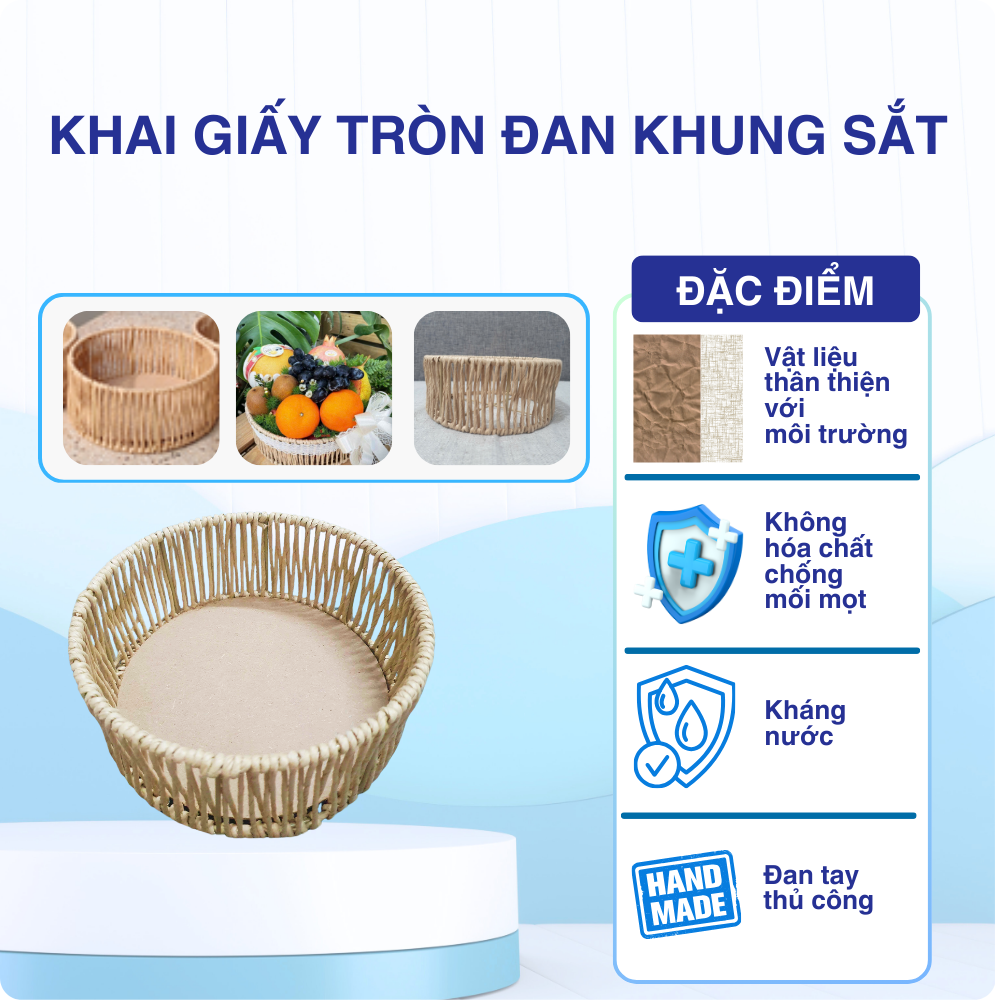 KHAY GIẤY TR&Ograve;N ĐAN KHUNG SẮT