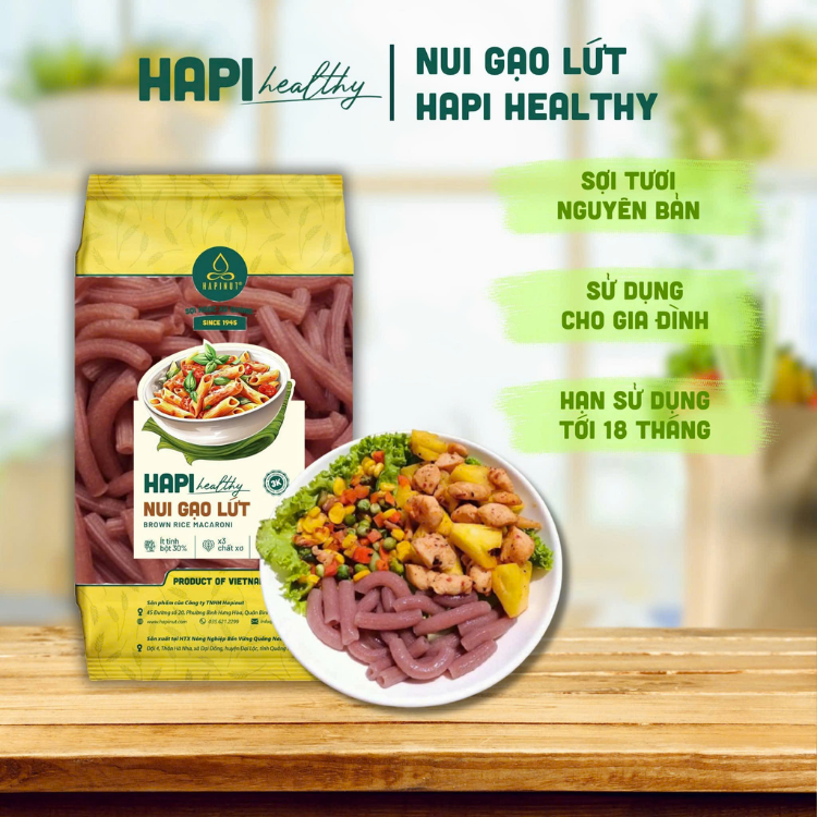 Nui gạo lứt HAPI g&oacute;i 300g - dạng thẳng